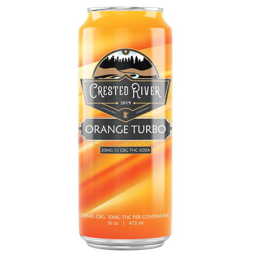 Crested River Homegrown Sodas Orange Turbo 16 oz cans (4-Pack Special) 10mg D9 (4 serving per can)
