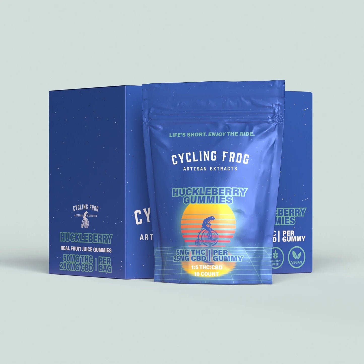 Cycling Frog Huckleberry Gummies, 5mg THC + 25mg CBD
