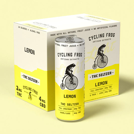 Cycling Frog Lemon THC Light Seltzer, 6pk - 12 oz cans 2 mg D9 & 4 mg CBD