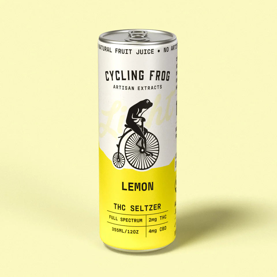 Cycling Frog Lemon THC Light Seltzer, 6pk - 12 oz cans 2 mg D9 & 4 mg CBD