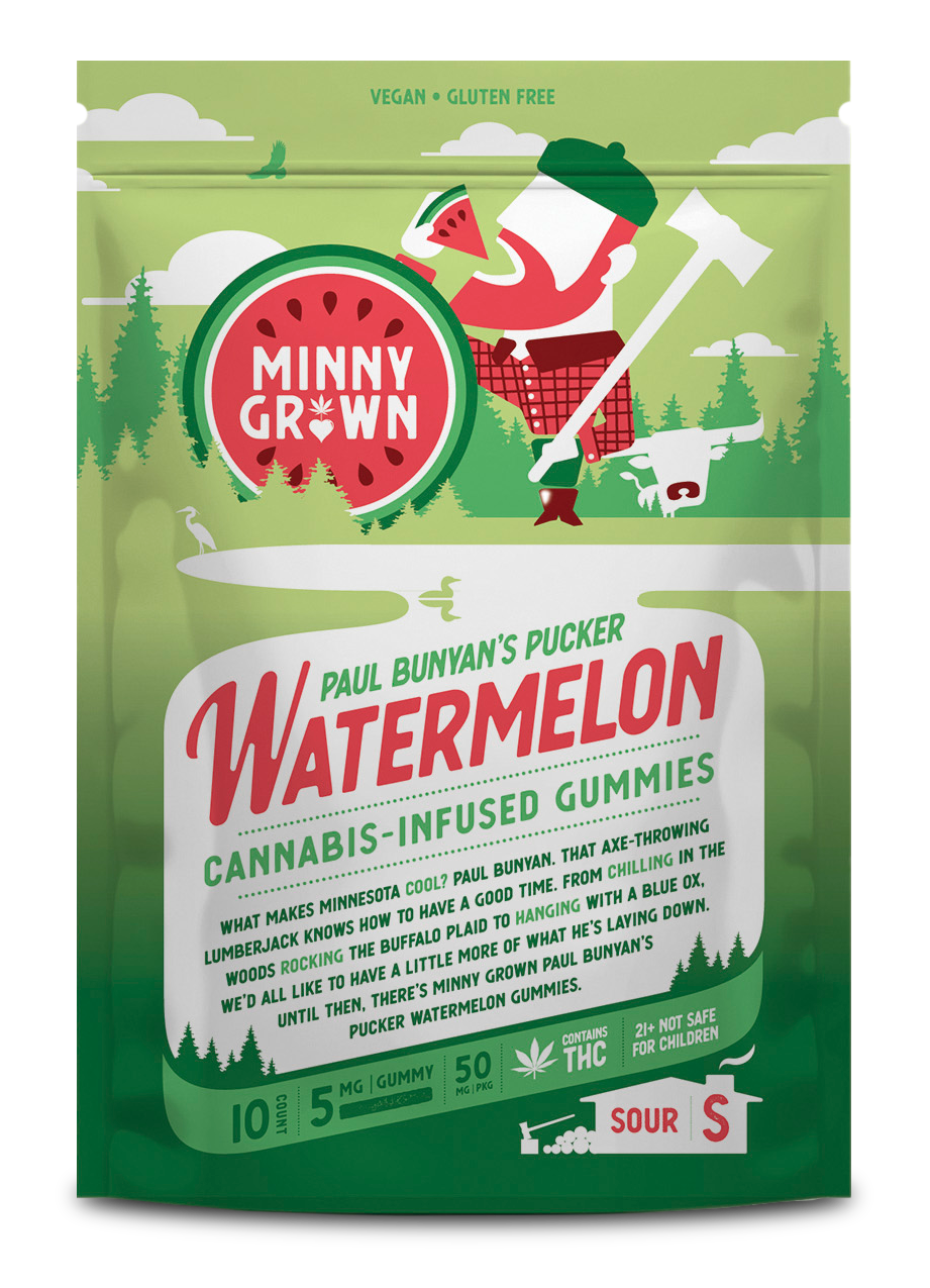 Minny Grown Watermelon THC Gummies 10 Piece Pack