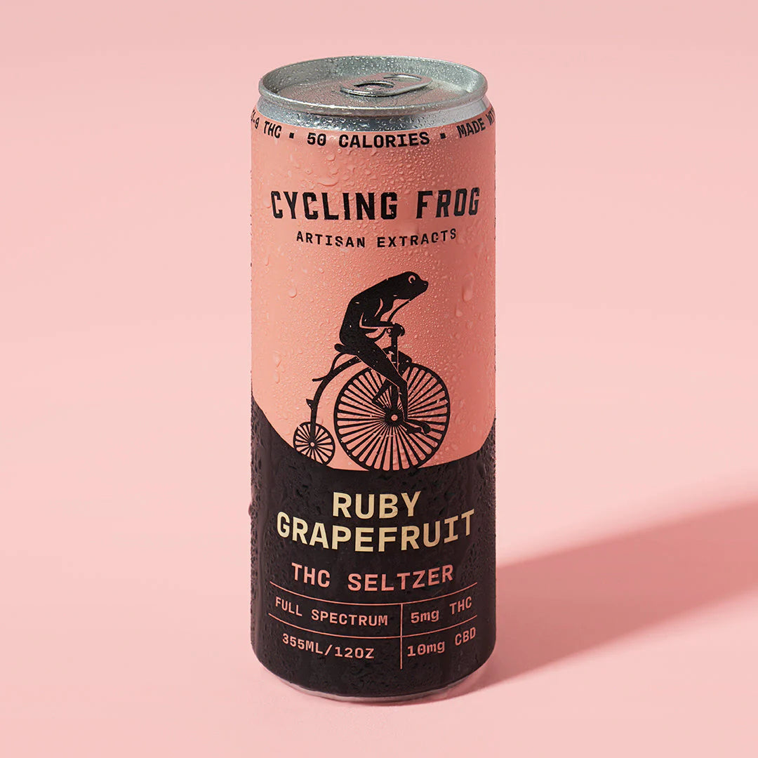 Cycling Frog Ruby Grapefruit THC Seltzer, 6pk - 12 oz cans 5mg D9 & 10mg CBD each can