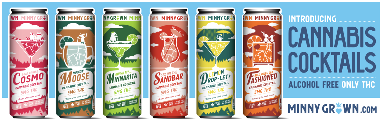 Minny Grown THC Cocktail – Minnarita 4 pack 5mg THC per can Alcohol Free. Only THC