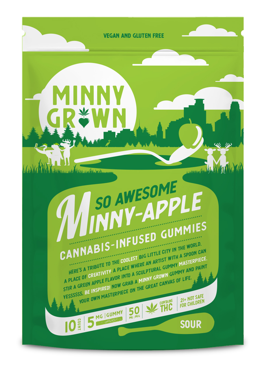 Minny Grown THC Gummies – Minny Apple Cannabis Gummies 10 count