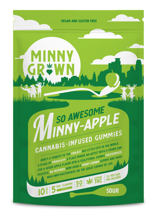 Minny Grown THC Gummies – Minny Apple Cannabis Gummies 10 count