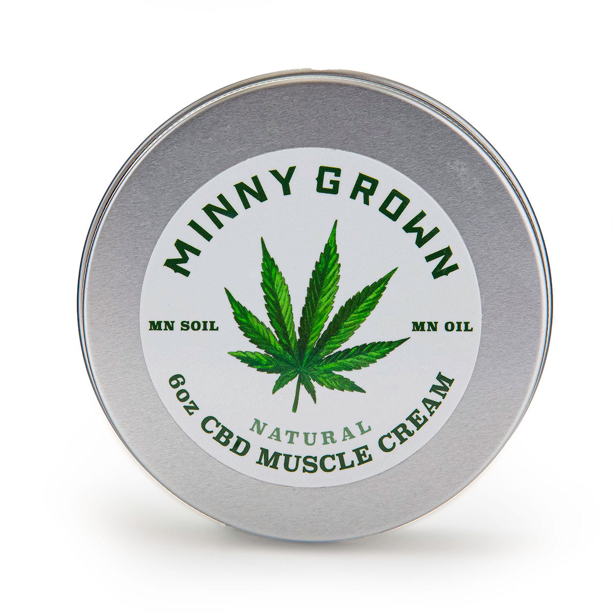 Minny Grown CBD Muscle Cream All Natural in 6 oz tin jar