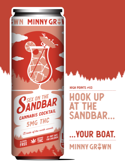 Minny Grown THC Cocktail – Sex on the Sandbar (It's Legal Now!!) 4 pack 5mg THC per can Alcohol Free. Only THC